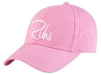 AICA Personalised Name Cotton Cap for Men & Women - Adjustable Strap, Free Size (Pink) | Gifts for Women