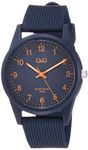 Citizen Q&Q VS40-012 Analog Watch, Waterproof, Urethane Strap, Navy, nvy, Quartz Watch, Water Resistant to 10 ATM, Simple