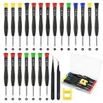 Ainiv Precision Repair Screwdriver Set,21PCS Small Screwdriver with 2PCS Tweezers and 1 Magnetizer Screwdriver Kit Tool for PS4 Watchmakers Jewellers Eyeglasses Sunglasses Repair