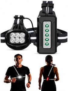 YOSKY 800 Lumen Chest Light, Running Light for Runner with Reflective Straps, Rechargeable Running Headlamp Flashlight, Adjustable Safety Lights Beam for Walking Dog at Night, 4-8h USE TIME