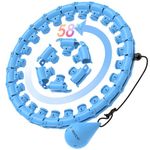 JKSHMYT Weighted Hula Circle Hoops for Adults Weight Loss, Infinity Fit Hoop Plus Size, 30 Detachable Links, Exercise Hoop for Women and Beginners (Blue)…