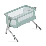 Dream On Me Skylar Bassinet and Bedside Sleeper in Mint, Lightweight and Portable Baby Bassinet, Five Position Adjustable Height, Easy to Fold and Carry Travel Bassinet, JPMA Certified
