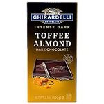 GHIRARDELLI Intense Dark Chocolate Bar, Toffee Almond, 3.5 Oz Bar (Pack of 12)