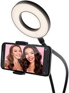 Xtreme 2-in-1 Cellphone Selfie Clamp Mount, for Photography and Video Production, 10 Different Brightness Levels, 3 Distinct White Color Modes, Cool, Soft, Warm, 6ft USB Cable, Built-in Controls