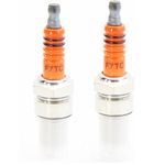 2X Replacement of F7TC Spark Plug for 168F 170 Generator Tractor, Rototiller Water Pump Go Kart Mini Bike Tillage Polishing Machine Replacement (Orange)