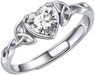 ChicSilver 925 Sterling Silver Ring for Women White Diamond April Birthstone Heart Eternity Bands Promise Rings Irish Celtic Jewelry