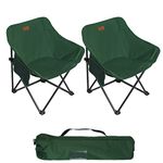 Rainberg Folding Camping Chair, Compact & Lightweight 2.2kg. Durable Metal Frame Holding up to 100kg, Outdoor, Picnic Chair, Enjoy a Comfortable Seat. (Pack of 2, Green)