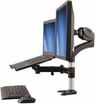 StarTech.com Laptop Monitor Stand – Computer Monitor Stand – Full Motion Articulating – VESA Mount Monitor Desk Mount