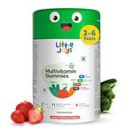 Little Joys Multivitamin Gummies for Kids | 2-6 Years | 30 Gummies | With 11 Vitamins & Minerals | Improves Immunity, Bone health & Antibody Production | No Added Sugar | Strawberry Flavour