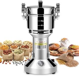 INSELY Grain Mill Grinder 300g High Speed Food Grain Mill Stainless Steel Seeds Flour Nut Pill Wheat Corn Herbs Spices & Seasonings Dry Grinder Electric Machine Grinder for Kitchen