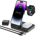 Fast Wireless Charger, Boaraino 3 in 1 Wireless Charging Station Compatible with Apple Watch 6/SE/5/4/3, Airpods 2/Pro, iPhone 12/12 Pro/12 Pro Max/11/11 Pro/X/Xr/Xs/8 Plus/8