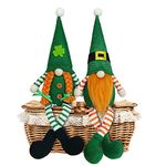 St Patrick's Day Gnomes Plush Set Decor, Green Hat with Shamrock ,Faceless Elderly Irish Festival Lucky Clover Hanging Ornament, Saint Patrick's Day Irish Home Decor