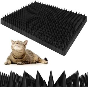 12 Pack Upgraded Black Cat Repellent Mat - 16" x 13" Scat Mat for Cats Has Uneven Spikes is an Effective Scat Mats for Dogs, Stray Cat Repellent Outdoor & Indoor to Deter Cats, Dogs & Small Animals