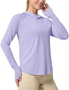 Willit Women's Sun Hoodie UPF 50+ Long Sleeve Sun Shirts Lightweight SPF UV Hiking Fishing Swim Travel Shirts Purple L