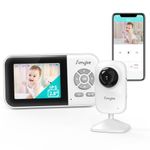 Simyke private baby monitor with camera,wifi ON/OFF compatibility modes,automatic night vision,portable baby monitor with long battery life,for use in the baby room