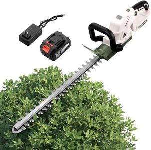 Cordless Hedge Trimmer, 24V Bush Trimmer, Handheld Hedge Grass Cutter, Grass Shrub Trimmer, Lightweight & Compact Trimmer with Rechargeable Battery