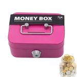 Lockable Cash Boxes With Keys, Small Money Box Cash Box With Lock And Slot | Cash Box With Slot For Kids | Safe Lock Box Money Bank For Kids Adults Coin Collection, 11.5x8.5x5.8cm