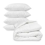 SleepyNights Hollowfibre Polycotton Double 10.5 Duvet and 4 Spring Bounce Back Pillows Set – Double 10.5 tog All Season