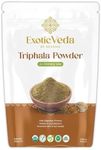 Exotic Veda Organic Triphala Powder | Ayurvedic Gut Immune Health Nutrient Dense, Vegan, Gluten-Free, Amla, Haritaki, Bibhitaki | Aids in Digestion | NON GMO 100% Vegan (100g)