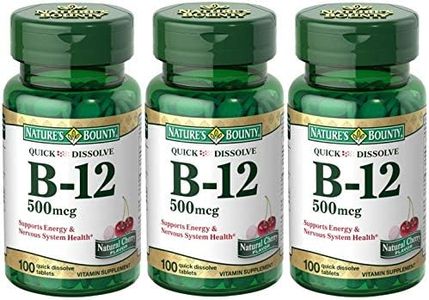 Nature's Bounty B-12 Quick Dissolve Tablets 500 Mcg, 100 Count (Pack of 3)
