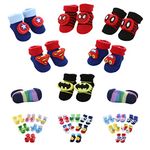 Adalex Global New Animal Models Baby Socks Anti-slip Cotton Newborn Infant Baby Socks 6 Pairs suitable for 0-3 3-6 6-12 months Boy Girl Boys Girls Baby Toy (UK, Age, 0 Months, 12 Months, Super Power)