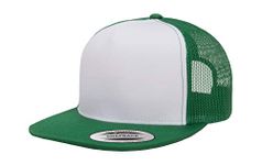 Yupoong Men's YP Classic Trucker Cap Front, Kelly/White/Kelly, OSFA