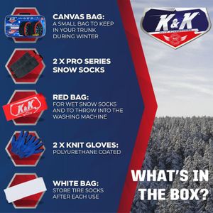 K&K Snow Socks XLarge – Winter Tire Traction Covers