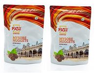 1952 Coffee Mysore Nuggets Extra Bold - 100% Pure Arabica Coffee, Indian Specialty Coffee - 2 Packs of 200g (Medium Roast)