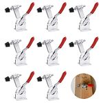 Favengo 8 Pcs Toggle Clamp GH-201-B Antislip Red Horizontal Clamp Heavy Duty Quick-Release Clamp Hand Tool Toggle Latch Clamp with 198Lbs Holding Capacity for Machine Operation, Woodworking, Welding