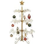 Best Choice Products 3ft Wrought Iron Ornament Display Christmas Tree w/Easy Assembly and Stand - Gold