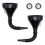 Large Car Funnel for Petrol 2pcs Flexible Plastic Fuel Funnels Car for Multifunctional Funnel with Filter and Wide Mouth for Motorcycle Car Oil Petrol Gasoline and Household Uses