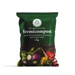 Trustbasket Vermicompost – 1 kg | 100% Organic Soil Enricher | compost for plants home garden | organic plant boost for Vegetables, Fruits & Flowers