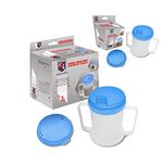 Wolvex 2 Pack Drinking Beaker Non Spill Cup for Disabled Adults - Easy Grip Handles - Drinking Beaker/Mug/Cup Elderly Adult Beaker Sippy Cup for Disabled Adults Easy Grip Handles Anti Splash Spout