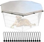 Universal Dog Playpen Cover with Sun/Rain Proof Top, Provide Shade and Security for Outdoor and Indoor, Fits all 24" Wide 8 Panels Pet Exercise Pen (8x24 W Cover, 600D Oxford)