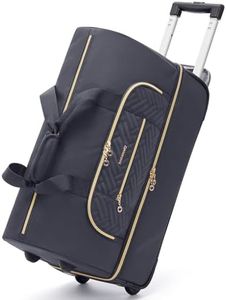 BAGSMART Rolling Duffle Bag with Wheels, 45L Carry-on Luggage Large Travel Bag with Shoes Compartment, Weekender Overnight Bag for Travel, Business Trips, Grey