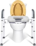 Bogural Raised Toilet Seat with Handles, Height Adjustable Elevated Toilet Seat Riser, 400 lbs Toilet Seat Riser for Seniors, Disabled and Pregnant, Fit Any Toilet