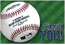 Amscan Baseball Dream Rawlings Postcard Thank You Card (Pack of 8), Multicolor, 4" x 6"