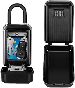 HUANLANG Key Lock Box for Outside,Large Lockboxes 4 Digit Combination Resettable Code Waterproof Outdoor Lock Box for Door Handle,Key Hider Safe for Home Airbnb Garage Office