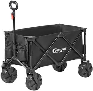 Portal Folding Wagon Collapsible Utility Outdoor Cart, Black