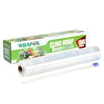 WRAPOK Catering Cling Film Dispenser and Cutter Kitchen Plastic Food for Kitchen, 300mm x 100m