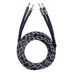 InnoStars 12AWG High Performance Speaker Cable with Dual Gold-Plated Banana Plugs, Premium Heavy Duty Braided Nylon Jacket and Color Coding, 99.99% Oxygen-Free Copper (OFC) - Black, 10 Feet