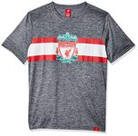 Icon Sports Mens Short Sleeve Poly T-Shirt UEFA Champions League Soccer Liverpool, Heather Grey, Large