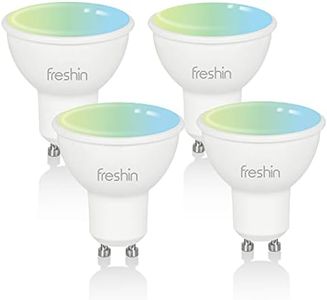 Smart Spotlight FRESHIN GU10 RGBCW WiFi LED Downlight Multicolor Lights Dimmable Changing 2.4Ghz Only, Compatible with Alexa, Google Home, No Hub Required (4)