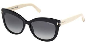 Tom Ford Women's Gradient Alistair FT0524-05B-56 Black Cat Eye Sunglasses