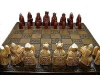 Isle of lewis chessmen - full size complete set of chess set game pieces vintage and collectors