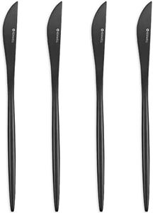 KEAWELL Mia 4-Piece 8.7" Dinner Knives, Stainless Steel, Matte Finish Resists Fingerprints, Sturdy and Sleek Design (Matte Black)