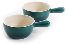 Crock-Pot 22oz Artisan Stoneware Soup Bowl w/Handle, 2-Pack, Teal Gradient