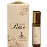 Dukhni White Rose Attar Oil|Arabic Perfume Oils For Men And Women|100% Pure Ittar Roll On Perfume,Oud Oil,Woody Oudh Perfume|Eid,Ramadan,Umrah Gifts,Non Alcoholic&Vegan Islamic Fragrances
