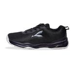 KONEX Force Non-Marking Water Resistant Badminton Shoes for Men | Lightweight & Breathable Mesh with Absorbing Insole UK 7 (Black)