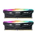 【DDR4 RAM】 Gigastone Black RGB Game PRO Desktop RAM 16GB (2x8GB) DDR4 16GB DDR4-3200MHz PC4-25600 CL16 1.35V 288 Pin Unbuffered Non ECC UDIMM for PC Gaming Desktop Memory Module (Desktop ONLY)